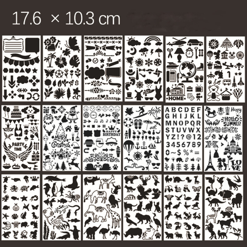 17.6*10.3cm Șablon Lumea Animalelor DIY Stratificare Mobilier Perete Album de însemnări de colorat embosare Decorare Șablon de pictură Graffiti