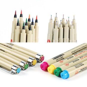 Σετ στυλό Micro-Line Fineliner & Brush 9 Colors Αδιάβροχα στυλό μαρκαδόρος σχεδίασης Έγχρωμο στυλό προμήθειες τέχνης Προμήθειες τέχνης