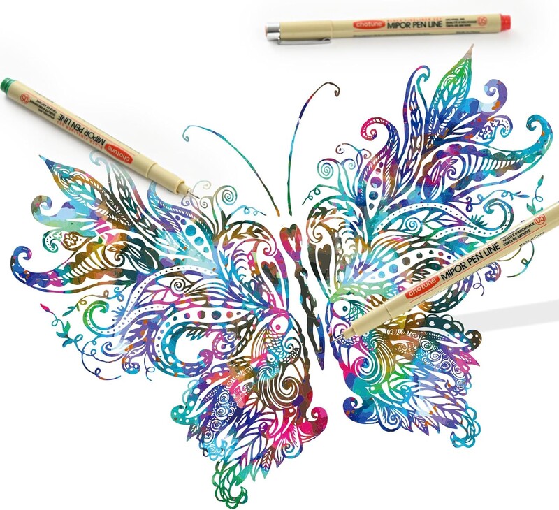 Set de pixuri fine și pensule Micro-Line 9 culori Pixuri de căptușeală rezistente la apă Marker de desen Stilo de culoare Rechizite de artă Rechizite de artă