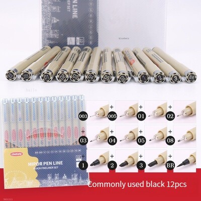 Σετ στυλό Pigma Micron Pigment Liner Needle Soft Brush Drawing Plot 003 005 01 02 03 04 05 08 1 2 3 Art Markers Sketching Pen