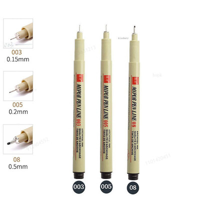 Σετ στυλό Pigma Micron Pigment Liner Needle Soft Brush Drawing Plot 003 005 01 02 03 04 05 08 1 2 3 Art Markers Sketching Pen