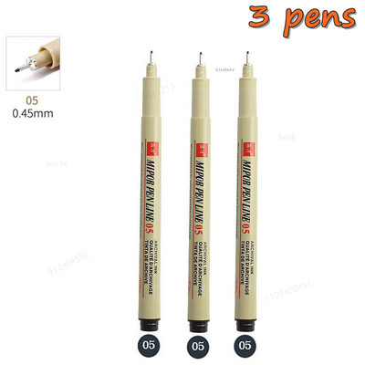 Σετ στυλό Pigma Micron Pigment Liner Needle Soft Brush Drawing Plot 003 005 01 02 03 04 05 08 1 2 3 Art Markers Sketching Pen