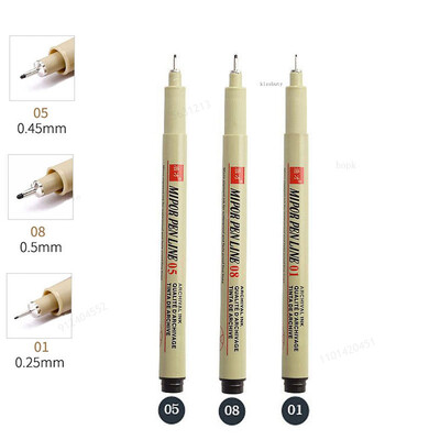 Σετ στυλό Pigma Micron Pigment Liner Needle Soft Brush Drawing Plot 003 005 01 02 03 04 05 08 1 2 3 Art Markers Sketching Pen