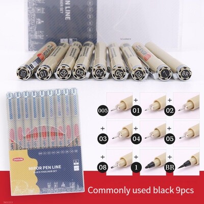 Σετ στυλό Pigma Micron Pigment Liner Needle Soft Brush Drawing Plot 003 005 01 02 03 04 05 08 1 2 3 Art Markers Sketching Pen