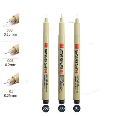 Σετ στυλό Pigma Micron Pigment Liner Needle Soft Brush Drawing Plot 003 005 01 02 03 04 05 08 1 2 3 Art Markers Sketching Pen