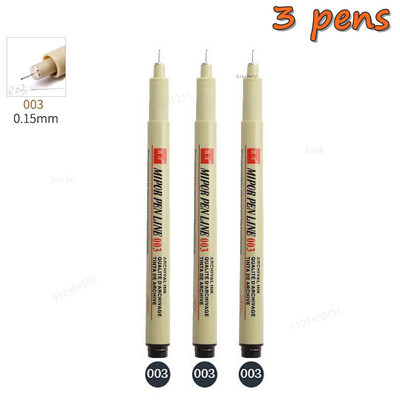 Σετ στυλό Pigma Micron Pigment Liner Needle Soft Brush Drawing Plot 003 005 01 02 03 04 05 08 1 2 3 Art Markers Sketching Pen