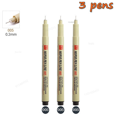 Σετ στυλό Pigma Micron Pigment Liner Needle Soft Brush Drawing Plot 003 005 01 02 03 04 05 08 1 2 3 Art Markers Sketching Pen