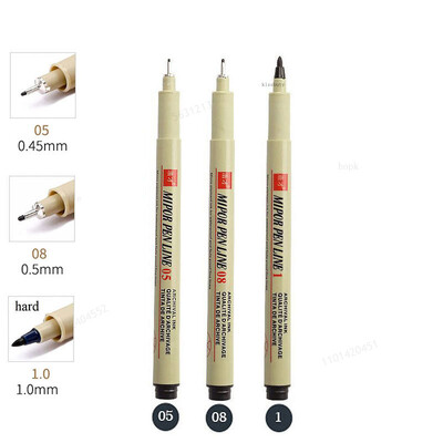 Σετ στυλό Pigma Micron Pigment Liner Needle Soft Brush Drawing Plot 003 005 01 02 03 04 05 08 1 2 3 Art Markers Sketching Pen