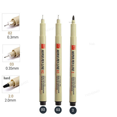 Σετ στυλό Pigma Micron Pigment Liner Needle Soft Brush Drawing Plot 003 005 01 02 03 04 05 08 1 2 3 Art Markers Sketching Pen