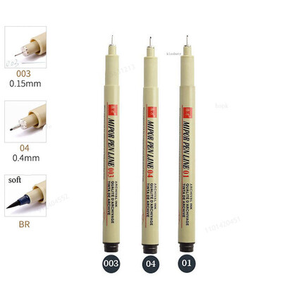 Σετ στυλό Pigma Micron Pigment Liner Needle Soft Brush Drawing Plot 003 005 01 02 03 04 05 08 1 2 3 Art Markers Sketching Pen