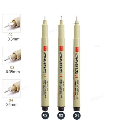 Σετ στυλό Pigma Micron Pigment Liner Needle Soft Brush Drawing Plot 003 005 01 02 03 04 05 08 1 2 3 Art Markers Sketching Pen