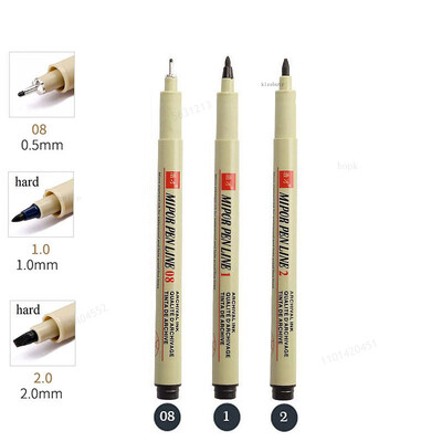 Σετ στυλό Pigma Micron Pigment Liner Needle Soft Brush Drawing Plot 003 005 01 02 03 04 05 08 1 2 3 Art Markers Sketching Pen