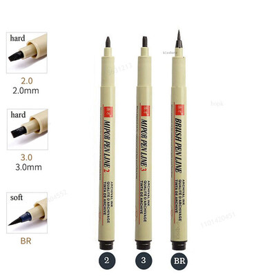 Σετ στυλό Pigma Micron Pigment Liner Needle Soft Brush Drawing Plot 003 005 01 02 03 04 05 08 1 2 3 Art Markers Sketching Pen