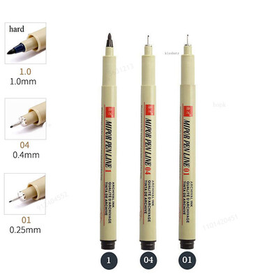 Σετ στυλό Pigma Micron Pigment Liner Needle Soft Brush Drawing Plot 003 005 01 02 03 04 05 08 1 2 3 Art Markers Sketching Pen