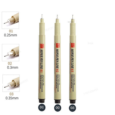 Σετ στυλό Pigma Micron Pigment Liner Needle Soft Brush Drawing Plot 003 005 01 02 03 04 05 08 1 2 3 Art Markers Sketching Pen