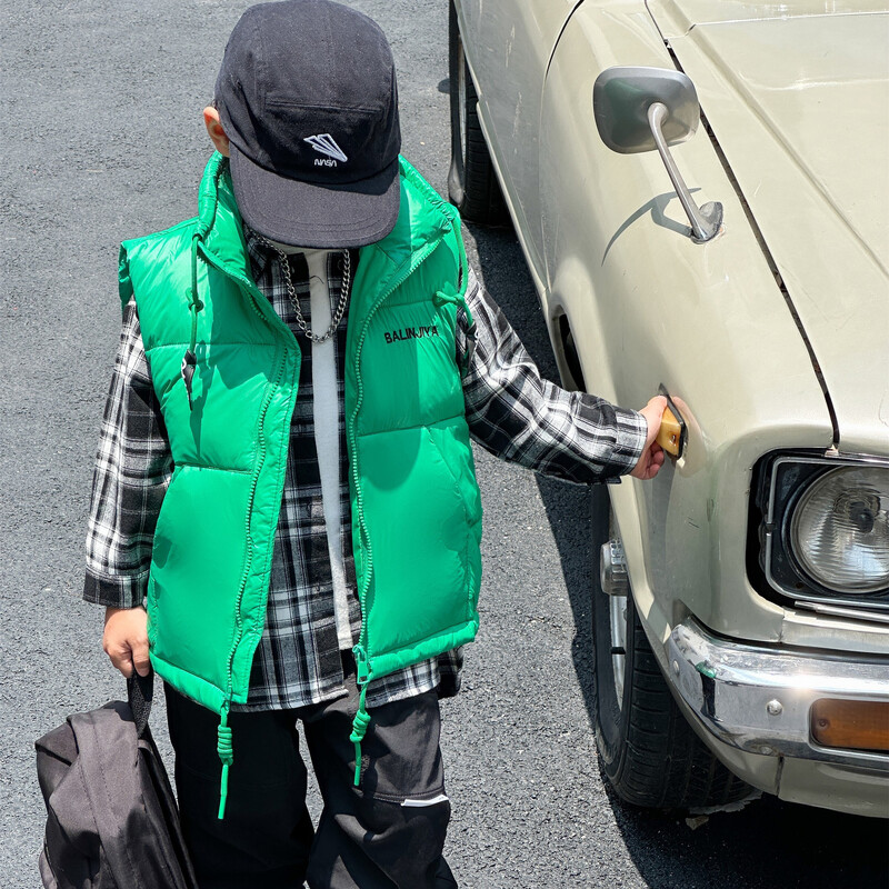 Детско палто Детска жилетка с пух 2023 Нова детска жилетка с пух Лека есенна и зимна жилетка за момчета и момичета Детска бебешка жилетка с качулка Зимно палто