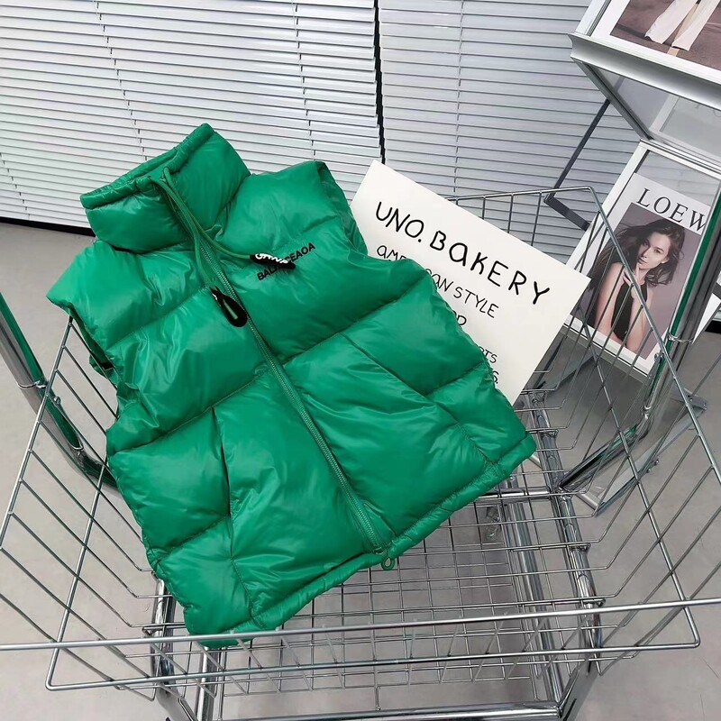 Детско палто Детска жилетка с пух 2023 Нова детска жилетка с пух Лека есенна и зимна жилетка за момчета и момичета Детска бебешка жилетка с качулка Зимно палто