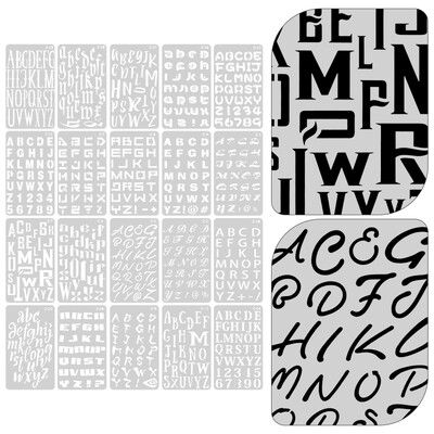 20 de foi Șabloane de pictat pentru pictura pe lemn Șabloane reutilizabile PET Craft Litere Litere din plastic Șabloane ( ) ﻿
