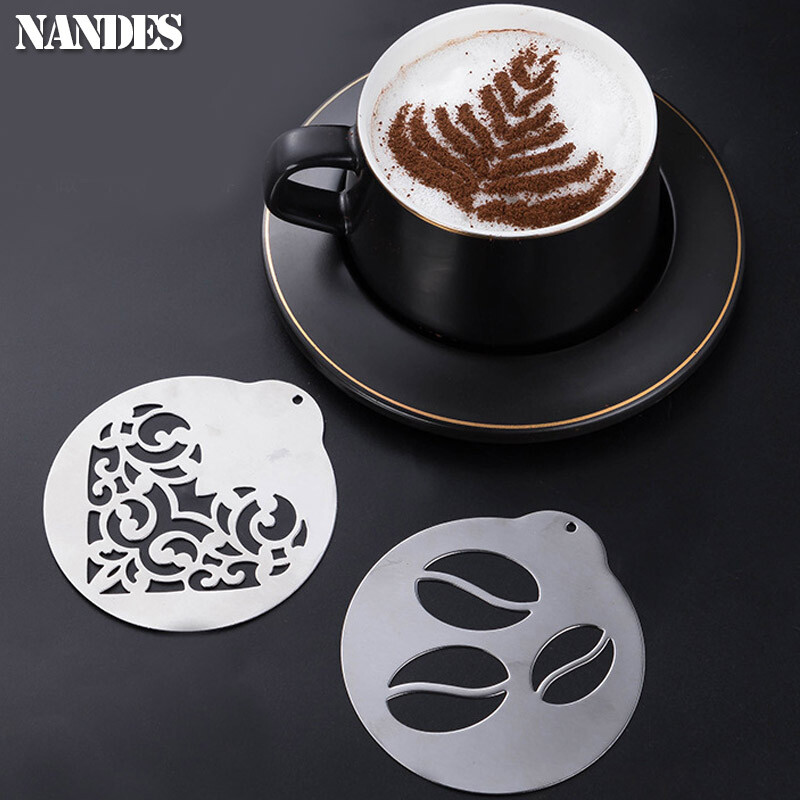 5 tk roostevabast terasest kohvipärja vorm DIY kihistusšabloonid seina cappuccino malli vanikuvorm