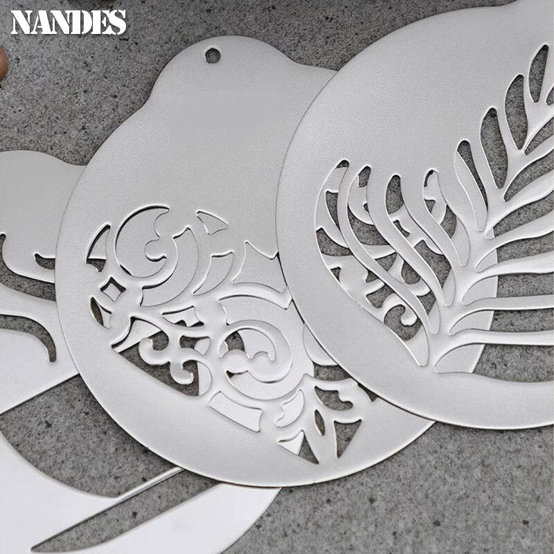 5 tk roostevabast terasest kohvipärja vorm DIY kihistusšabloonid seina cappuccino malli vanikuvorm