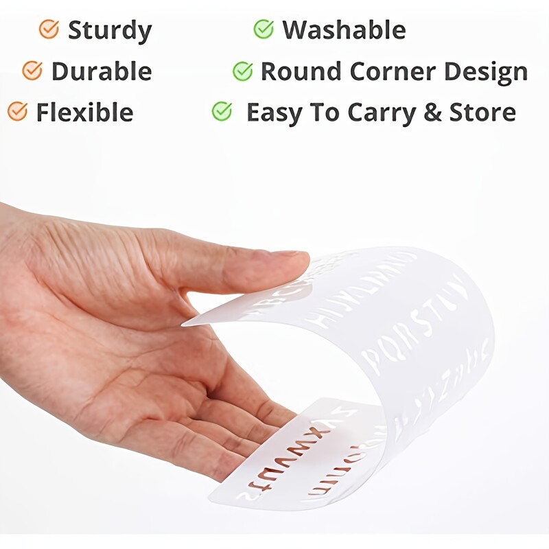 MOHAMM-Пластмасови азбучни букви и цифри за многократна употреба, чертежи, рисуване, дневник, писане, лексикони, занаяти направи си сам, 12 пакета