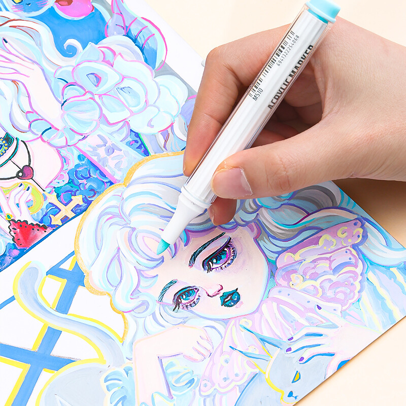 Papetărie estetică Accesorii școlare Rechizite de birou Marker acrilic Rechizite pentru artă pentru graffit Marcatori de culoare Evidențiatori