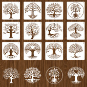 12 τμχ Στένσιλ δέντρου Σετ Στένσιλ δέντρου της ζωής για ζωγραφική σε Ξύλο αερογράφο Φυσικά φυτά Πρότυπα σχεδίασης μικρού φοίνικα