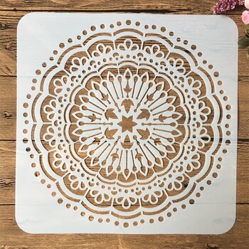 30*30cm Big Mandala Round Geometry DIY Layering Stencils Wall Painting Scrapbook Coloring ανάγλυφο διακοσμητικό πρότυπο άλμπουμ