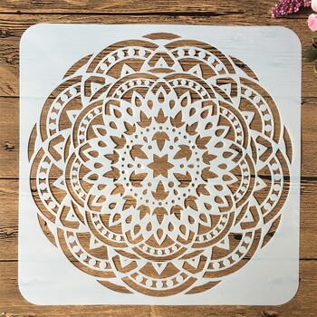 30*30cm Big Mandala Round Geometry DIY Layering Stencils Wall Painting Scrapbook Coloring ανάγλυφο διακοσμητικό πρότυπο άλμπουμ