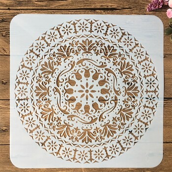 30*30cm Big Mandala Round Geometry DIY Layering Stencils Wall Painting Scrapbook Coloring ανάγλυφο διακοσμητικό πρότυπο άλμπουμ