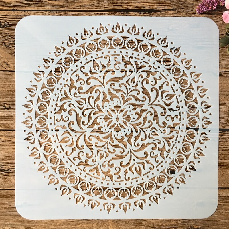 30*30 cm velika mandala okrugla geometrija DIY šablone za nanošenje slojeva Zidne slike Album za utiskivanje Ukrasni predložak