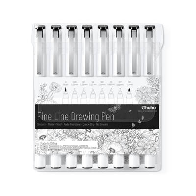 Στυλό σχεδίασης Ohuhu Micro Pen Fineliner 8 Pack Στυλό γραμμής Art Χρωματιστά στυλό Μαρκαδόροι λεπτών σημείων αδιάβροχο σκίτσο γραφής Manga
