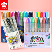 Japan Sakura Gelly Roll Pens Baza/Luminos/Evidențiat/Souffle/Glaze/ Markere decorative 3D Stilo de desen cu sclipici metalice