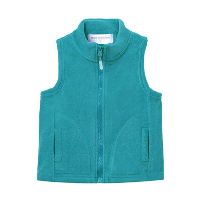 Mudkingdom slatke flis prsluk za djevojčice i dječake, lagana jakna bez rukava s patentnim zatvaračem, dječja odjeća, jednobojni kaput za malu djecu, jesen, zima