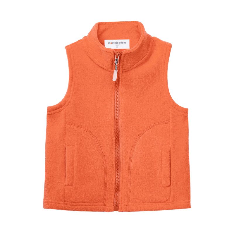 Mudkingdom slatke flis prsluk za djevojčice i dječake, lagana jakna bez rukava s patentnim zatvaračem, dječja odjeća, jednobojni kaput za malu djecu, jesen, zima