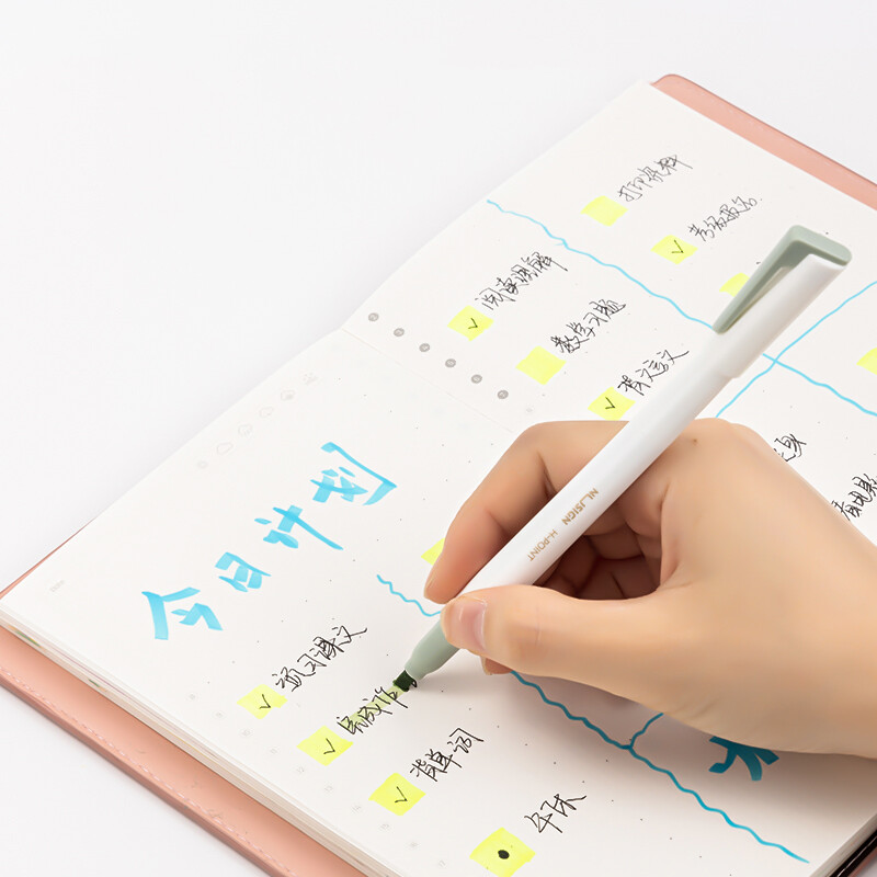 Deli Nusign 6 buc/lot Set de pixuri de markere colorate, rotulatoare cu cap dublu, stilou fluorescent, iluminator pentru desen, artă, papetărie pentru studenți