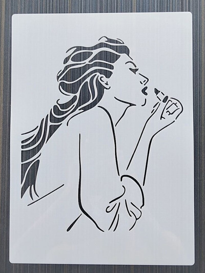 Πρότυπο για γυναίκες 21*29 εκ. Μόδα DIY Στένσιλ στρώσεων Ζωγραφική τοίχου Λεύκωμα χρωματισμού ανάγλυφο άλμπουμ Πρότυπο διακοσμητική κάρτα 2