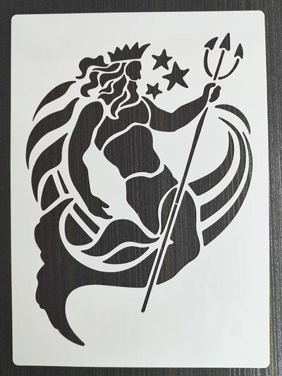 1 KOM 21*29 Cm predložak Sea King DIY Šablone za slojeve Zidne slike Spomenar Bojanje Album za utiskivanje Predložak ukrasnih kartica