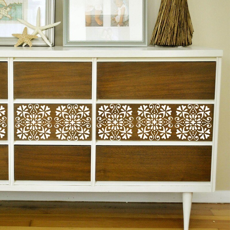 16 τμχ/σετ 15*15 cm Στένσιλ ζωγραφικής Mandala DIY Σχέδιο Λεύκωμα τοίχου Ζωγραφική για ξύλινα πλακάκια δαπέδου Πρότυπο υφάσματος τέχνης