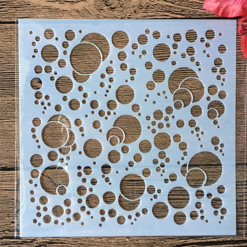 9Pcs/Set 13cm Hole Line Dot Spot Geometry DIY Šablone za nanošenje slojeva Slikanje Spomenar Bojanje Album za utiskivanje Ukrasni predložak