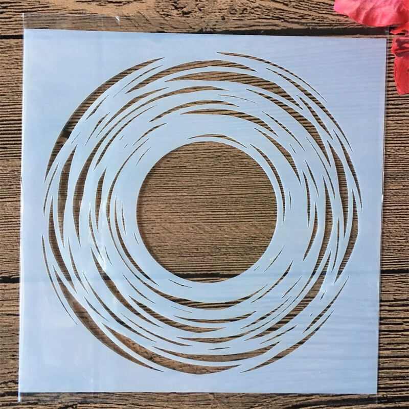 9Pcs/Set 13cm Hole Line Dot Spot Geometry DIY Šablone za nanošenje slojeva Slikanje Spomenar Bojanje Album za utiskivanje Ukrasni predložak