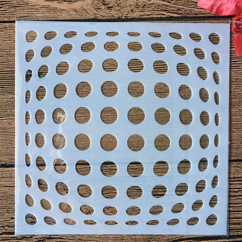 9Pcs/Set 13cm Hole Line Dot Spot Geometry DIY Šablone za nanošenje slojeva Slikanje Spomenar Bojanje Album za utiskivanje Ukrasni predložak