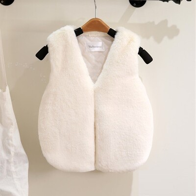 OLEKID 2024, toamnă iarnă, vestă de blană artificială, pentru fete, fete mici, jachetă fără mâneci, 1-8 ani, copii, fetiță, vestă, îmbrăcăminte exterioară