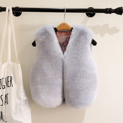 OLEKID 2024, toamnă iarnă, vestă de blană artificială, pentru fete, fete mici, jachetă fără mâneci, 1-8 ani, copii, fetiță, vestă, îmbrăcăminte exterioară