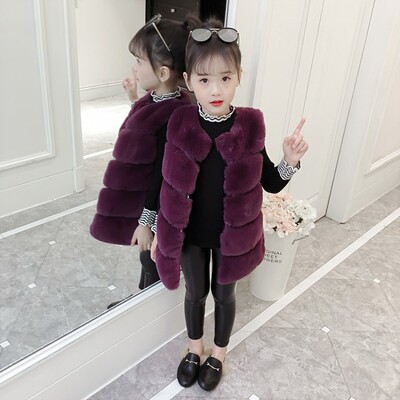 Παιδικά Κοριτσίστικα Παλτό με Ξύλινη Γούνα Χειμωνιάτικο Ζεστό Γιλέκο Αμάνικο Παιδικό Γούνινο Μπουφάν Βρεφικά Ενδύματα Κορίτσια