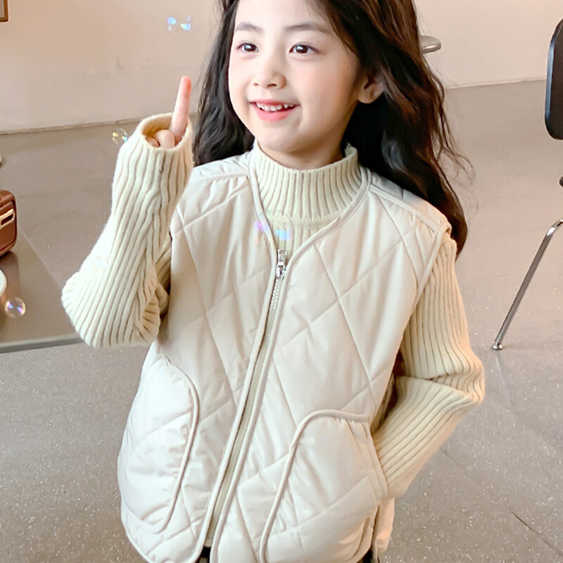 Tüdrukutele, poistele, beebidele, laste sulevest vest tuuletõkkega 2023, beež soe pluss paks talvine sügisene õue jope Laste ülerõivad