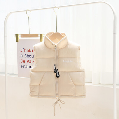 2023. aasta sügistalv, uued tüdrukute poiste vest, ühevärviline vest, paks, hoiab soojas reväär Moodne puuvillane vest 3–14-aastastele