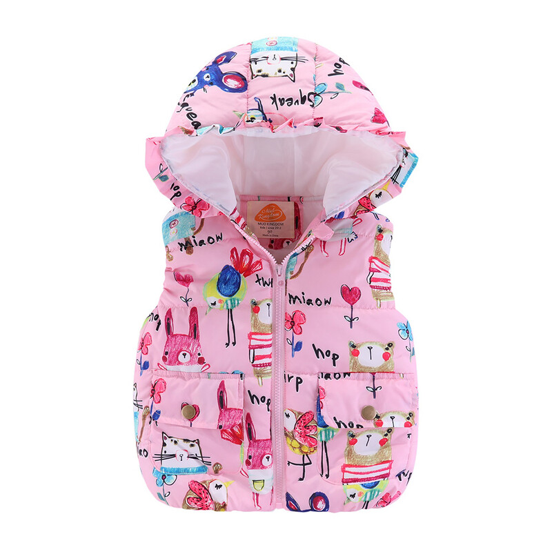 Mudkingdom Boys γιλέκο με κουκούλα Αμάνικο μάλλινο γιλέκο με κουκούλα Μπουφάν κινουμένων σχεδίων στάμπα παιδικό ζεστό κασμίρ γιλέκο έξω από ρούχα