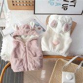 Зимни корейски сладки качулки Удебеляващи парки Плюшено яке Дамска жилетка Детски външни дрехи Момичета от 3 до 8 години