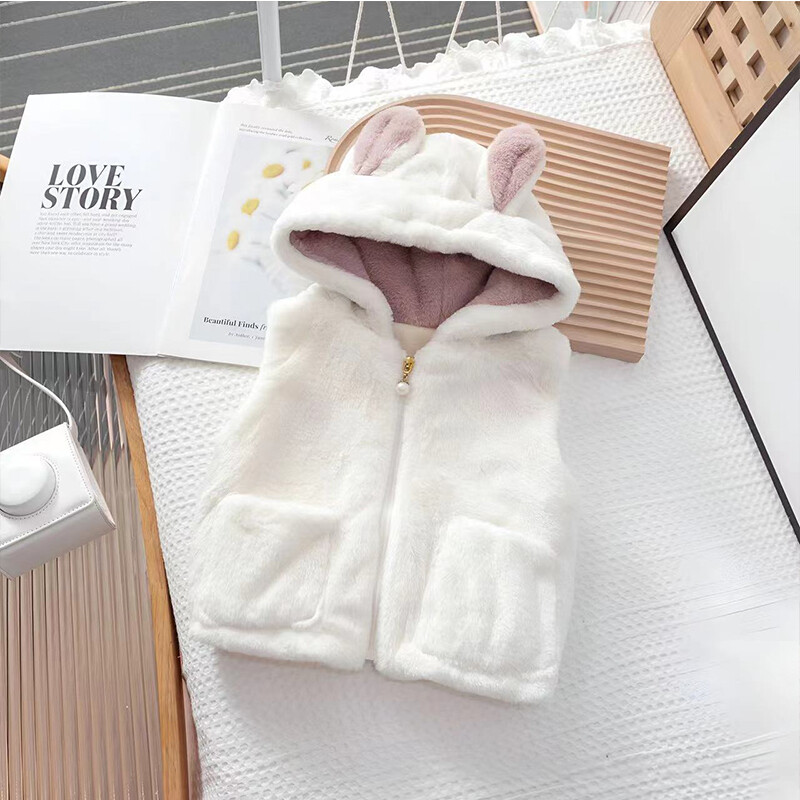 Зимни корейски сладки качулки Удебеляващи парки Плюшено яке Дамска жилетка Детски външни дрехи Момичета от 3 до 8 години